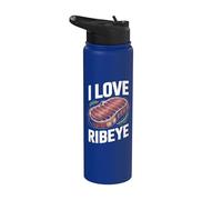 Aficionados de carne premium I Love Ribeye Stainless Steel Insulated Water Bottle