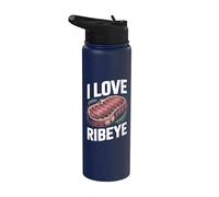 Aficionados de carne premium I Love Ribeye Stainless Steel Insulated Water Bottle