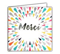 Afie 22049 MERCI - Tarjeta cuadrada, color plateado