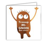 AFIE 22221 - Tarjeta cuadrada con un bonito cumpleaños, diseño con texto en francés (15 x 15 cm), diseño de impresión y fabricación francesa, colección de sueños de palabras