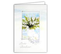 Afie 35-057 - Tarjeta con sobre, diseño de flores, color plateado brillante