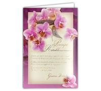 AFIE 35-757PRET - Tarjeta rápida de recuperación curada rápida, flores orquídeas rosas para mujer con sobres blancos, 12 x 17 cm, diseño de palabra cariñosa, cálido, pensamiento rápido, rápido, sobre
