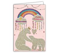 Afie 66-1161 - Tarjeta con lentejuelas para bebé, diseño de princesa, color rosa