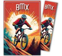 AFIE 69-1028 - Tarjeta de bicicleta BMX de montaña, ciclismo, deportiva, extrema Xtrem, con marcapágina/regla de 15 cm de papel y sobre blanco, formato 12 x 17,5 cm, regalo de cumpleaños o fiesta