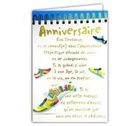 Afie 69-3018 - Tarjeta de felicitación con texto en inglés "Happy Birthday" en dorado que brillante; viene con sobre de color a juego; Formato de tarjeta cerrada 11,5 x 17 cm; fabricada en Francia