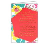 Afie 69-3025 - Tarjeta de felicitación con texto en inglés "Happy Birthday" en dorado que brillante; viene con sobre de color a juego; Formato de tarjeta cerrada 11,5 x 17 cm; fabricada en Francia