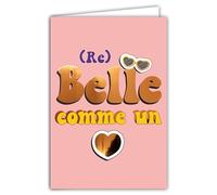AFIE 69-9037 - Tarjeta hermosa y rebelde como corazón para niña bonita y femenina, texto en palabras de color naranja cobre brillante y sobre 12 x 17,5 cm, interior blanco, creación de impresión