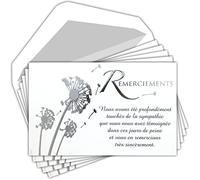 Afie C5261 - Lote de 5 tarjetas con 5 sobres blancos, texto en francés "Gracias"