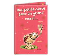 Afie CD Cox 525 La mariquita de Gotlib Tarjeta con sobre Merci, del fondo del corazón, Super Génial Perfect, color rosa, formato 17 x 11,5 cm