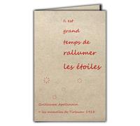 AFIE CIT-1003 - Tarjeta de cita en papel natural con fibra con sobres Ya es hora de volver a encender las estrellas Guillaume Apollinaire - Fabricado en Francia sobre papel procedente de bosques