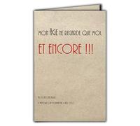 AFIE CIT-1005 - Tarjeta de cita en papel natural con fibra con sobres MI EDAD MIRA SOLO Y TOdavía Fabricado en Francia sobre papel procedente de bosques gestionados sosteniblemente