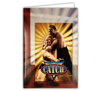 AFIE Tarjeta CATCH roja lucha profesional lucha contra cazadores para aficionados o practicantes de artes marciales para desear cumpleaños o día del padre papás - con sobres beige 12 x 17,5 cm 881188