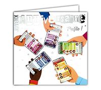 Afie Tarjeta cuadrada plateada con texto en inglés «Profite teléfonos» para smartphones y redes sociales