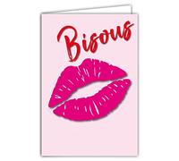 Afie Tarjeta de beso para ti, lápiz labial rosa, niña, mujer, amiga, hermana, cuco, cumpleaños o día de la madre, ilustración con sobre, formato de 12 x 17,5 cm, papel 300 g, PEFC 69-8054