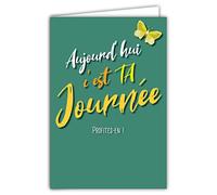 Afie Tarjeta de hoy es TA Día Disfruta de fiesta o cumpleaños con sobre formato 12 x 17,5 cm. Papel de 300 gr procedente de bosques gestionados sosteniblemente brillantes. Fabricado en Francia 69-8021