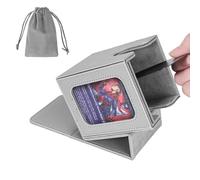 AFIING MTG - Caja de mazo para exhibición de comandante, caja de cartas para 100 tarjetas de doble manga, caja de almacenamiento de tarjetas Magic Commander TCG con 2 divisores, bolsa con cordón y 1