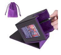 AFIING MTG - Caja de mazo para exhibición de comandante, caja de cartas para 100 tarjetas de doble manga, caja de almacenamiento de tarjetas Magic Commander TCG con 2 divisores, bolsa con cordón y 1