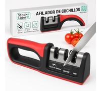 Afilador Cuchillos Manual 3 Etapas Mango Ergonómico Antideslizante Afilado Preciso Cuchillas Lisas Dentadas Profesional Acero Inoxidable Tungsteno Pulidor Cocina Compacto Portátil Diestros Zurdos