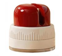 Afilador de base de vacío de doble ranura para afilar rápido para cuchillas de chef de cocina y bordes de corte, color blanco crema y acabado rojo (B rojo)