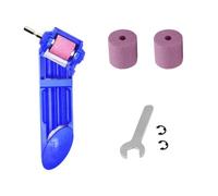 Afilador de Brocas para Metal Soporte Herramienta Portátil Accesorios Taladro Vástago Recto Amoladora Esmeril Fácil Metal Cobalto HSS Alta Dureza (Afilador Azul + 2 Muelas extra)