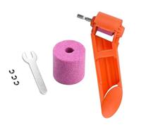 Afilador de brocas portátil con muela de corindón marrón, compatible con taladros eléctricos estándar, herramienta compacta para mantenimiento in situ, para naranja
