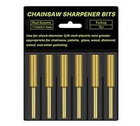 Afilador de cadena de piedra para motosierra, 6 piezas, herramienta de molienda chapada en titanio, 4 mm, 4,8 mm, 5,5 mm, afilador de motosierra