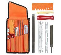 Afilador De Cadena De Sierra, 10 Piezas Kit Afilador Para Cadena De Motosierra, Afilado Para Motosierra Universal Incluye Lima Redonda Guía De Afilado Lima Plana Y Bolsa, Para Afilar Cadenas De Sierra