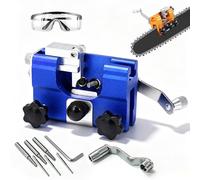 Afilador de cadena para motosierra, kit de afilado con plantilla, portátil para motosierras gasolina y eléctricas 4-22", accesorio de herramienta de jardín exterior (L,Blue)