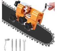 Afilador de Cadenas de Motosierra, Kit afilador de Cadenas portátil de manivela, Plantilla afiladora de Cadenas de Motosierra de Lujo con 3 Cabezales de Afilado para Sierras de leñador y eléctricas