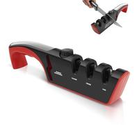 Afilador de Cuchillos 4 en 1, Afilador Arcos Cuchillos Chaira Afilar Cuchillos Multifuncional Manual Base Antideslizante Afilar Cuchillos y Tijeras Cocina y Exteriores