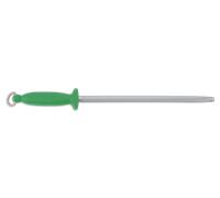 Arcos Serie Chairas - Chaira Afilador manual de cuchillos - Cuerpo de Acero al Carbono Cromado de 300 mm - Mango de Polipropileno color verde