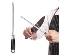 Afilador de Cuchillos de Acero de 8 Pulgadas, Chaira Afilador Manual de Afilar, Profesional Cocina Afilar Varilla, Afiladores de Acero con Alto Contenido de Carbono para Chef y Carnicero