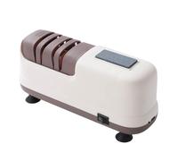 Afilador de cuchillos eléctrico de 4 niveles y ranuras finas | Con soporte de ventosa y carga USB, afilador de cuchillos eléctrico para sierra de jardín, maquinilla de afeitar