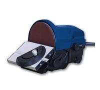 Afilador de cuchillos eléctrico para lijadora de banda, mini lijadora de banda, inclinación multidireccional de mesa de trabajo, para madera, metal, manualidades