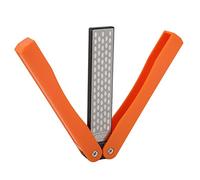 Afilador de Cuchillos Profesional de Acero Al Carbono con Diamante, Varilla para Cocina, Hogar o Caza, Master Chef Hunter o Hogar, Varilla o Palo Afilador Gourmet, Plegable de Doble Cara(Naranja)