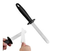 Afilador de cuchillos profesional de doble cara, herramienta de cocina manual de piedra con mango antideslizante para afilar cuchillos, tijeras, cuchillas, negro, 8,7 pulgadas