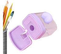 Afilador de lápiz de mano - 4.4x3.8x3.5cm Handheld Double Hole Colored Accessories, Compact Eyeliner Sharpener,for Kids Classroom Art Creation Artist Offices Home Drawing Kindergarten Makeup Travel