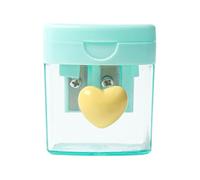 Afilador de lápiz de mano - 4.4x3.8x3.5cm Handheld Double Hole Colored Accessories, Compact Eyeliner Sharpener,for Kids Classroom Art Creation Artist Offices Home Drawing Kindergarten Makeup Travel