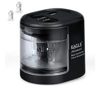 Afilador de lápiz doble agujero águila con doble hoja para lápices de tamaño 6 - 8 mm y 9 - 12 mm (negro)