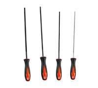 Afilador de motosierra 4 limas redondas con agarre ergonómico y bolsas para herramientas de mantenimiento de cadena de corte de 3,2 mm, 0,0 mm, 0,8 mm, 5,5 mm, kit de afilado de motosierra con bolsa