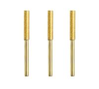 Afilador de motosierra con fresa cilíndrica recubierta de diamante dorado de 4-5,5 mm, lima de piedra, kit de herramientas eléctricas for afilar y tallar motosierras(Gold 3pcs 4mm)