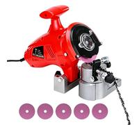 Afilador de motosierra eléctrico, afilador de cadena de sierra portátil de banco de 250 W con ángulo ajustable, amoladora de cadena de alta velocidad de 8400 rpm, afilador rojo resistente para cadenas