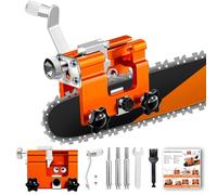 Afilador de motosierra portátil, manivela de mano para cadenas de sierra, kit de afilador de motosierras, accesorios con rebabas y piedras de afilar y cepillos de limpieza, leñador, jardinero