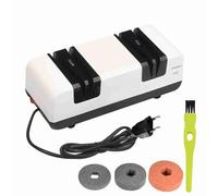 Afilador,Sunydog Afilador de cuchillos eléctrico profesional, multifuncional, automático, con bisel de 15 grados, ranuras crudas y finas para cuchillos dentados rectos, tijeras, cortador de cocina