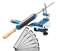 Afiladores de Cuchillos, CWOVRS Kit de Afilador de Cuchillos de Abrazadera Rápida Kit de Sistema de Afilado de Cuchillos de ángulo Fijo con Sistema de Sujeción Abrasivo para Pulido Fino, 6 diamantes
