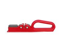 Afiladores de cuchillos, herramientas profesionales manuales con piedra de afilar y base antideslizante para cocinero y cocina casera, color rojo