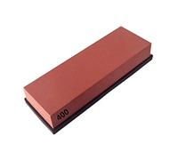 Afiladores de piedra de afilar de piedra de afilar Afilador de piedra de agua de grano 400 de Whetstone, soporte de piedra de goma incluido para cocina, táctico, exterior (Rojo)