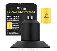 Afina A-01 Advanced - Cabezal de ducha filtrado de alta presión, reduce la picazón seca de la piel, la caspa, el eccema y mejora drásticamente la condición de tu piel, cabello y uñas (negro mate)