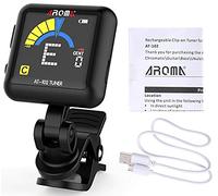 AFINADOR CROMATICO RECARGABLE USB DE PINZA CON PANTALLA COLOR PARA GUITARRA BAJO UKELELE VIOLIN AROMA AT-102 AUTOMATICO - ROCKMUSIC ESPAÑA