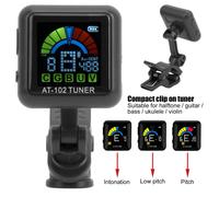 Afinador de clip para guitarra Aroma, recargable por USB, incorporado